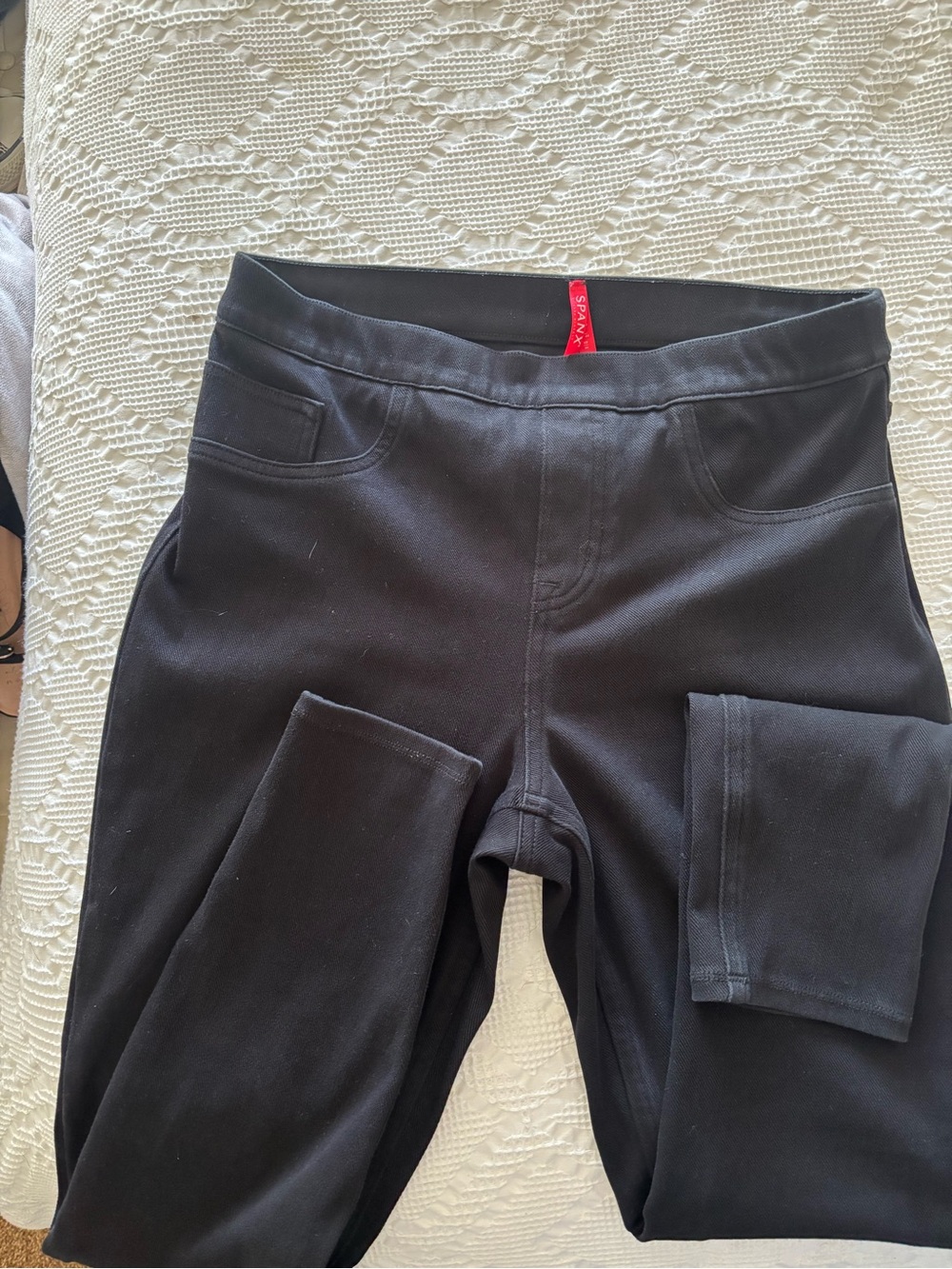 SPANX Black Ponte Jeggings with Faux Pocket Detail